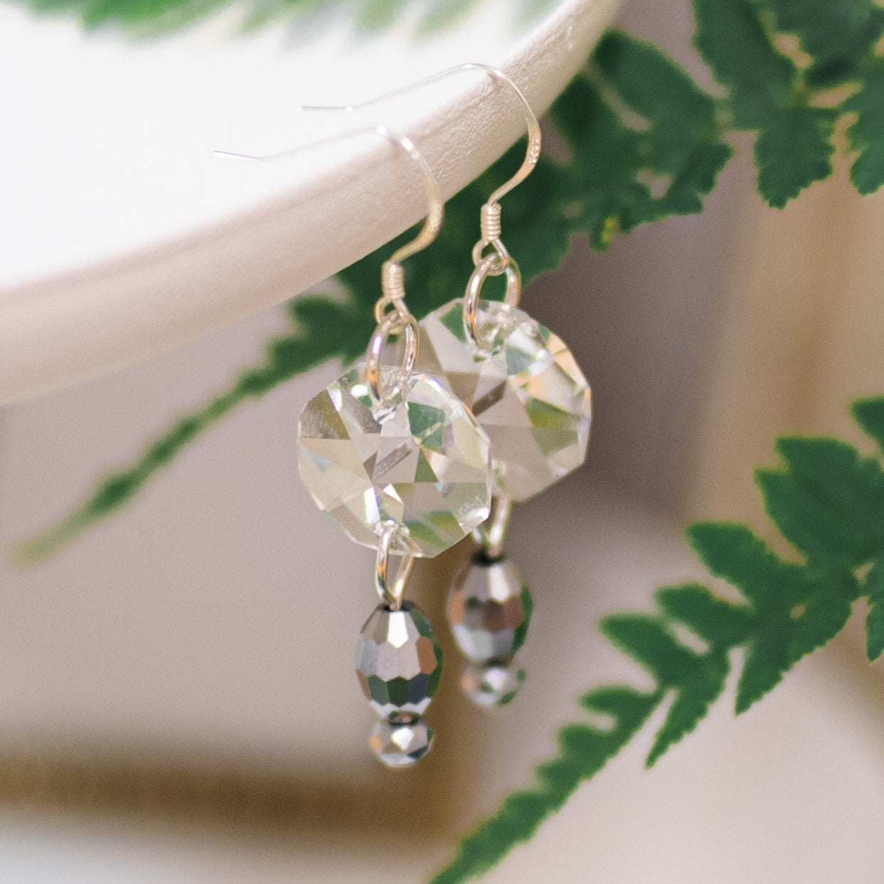 Artic Begonia - Upcycled Sterling Silver Earrings