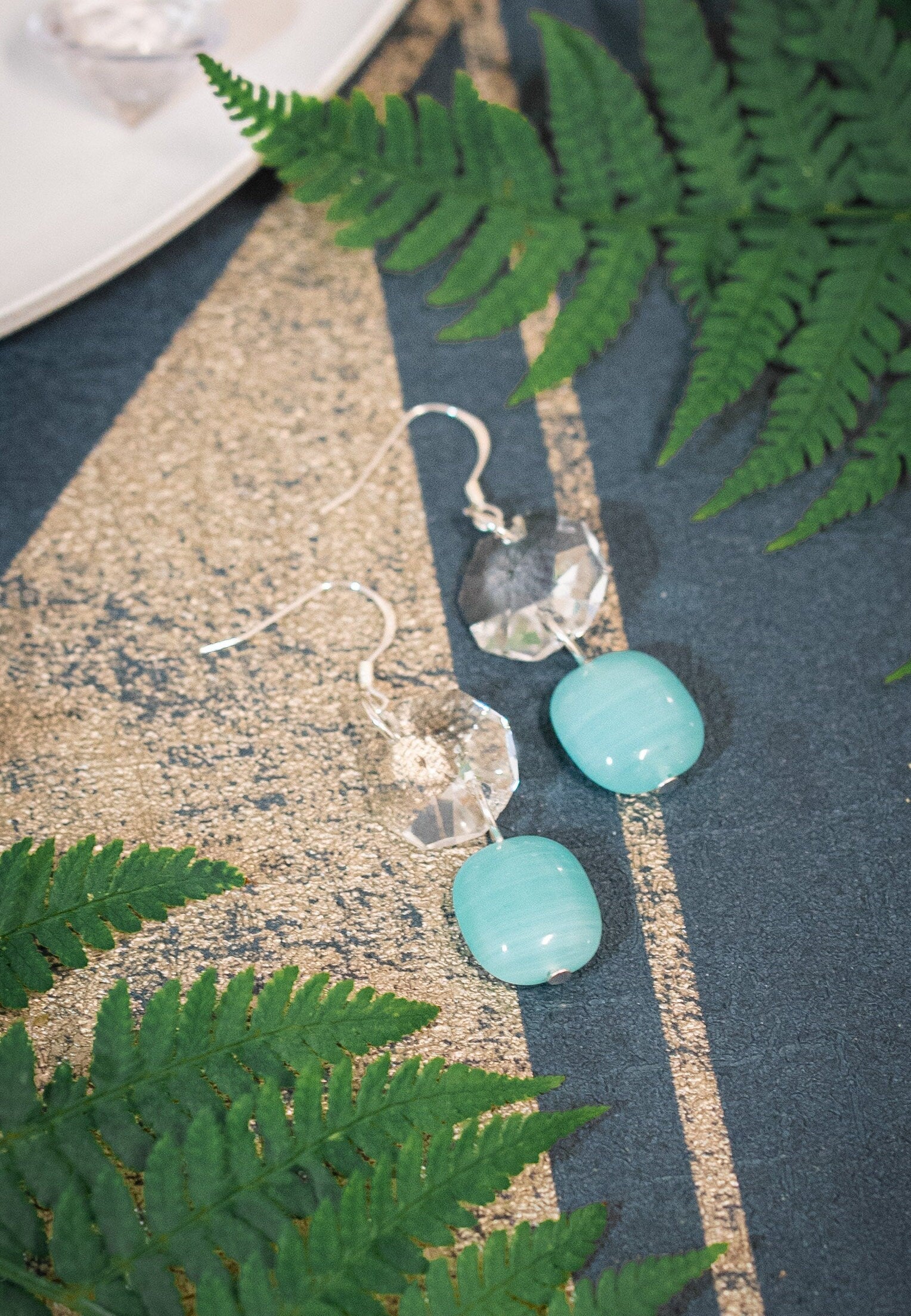 Blue Poppy - Upcycled Sterling Silver Earrings
